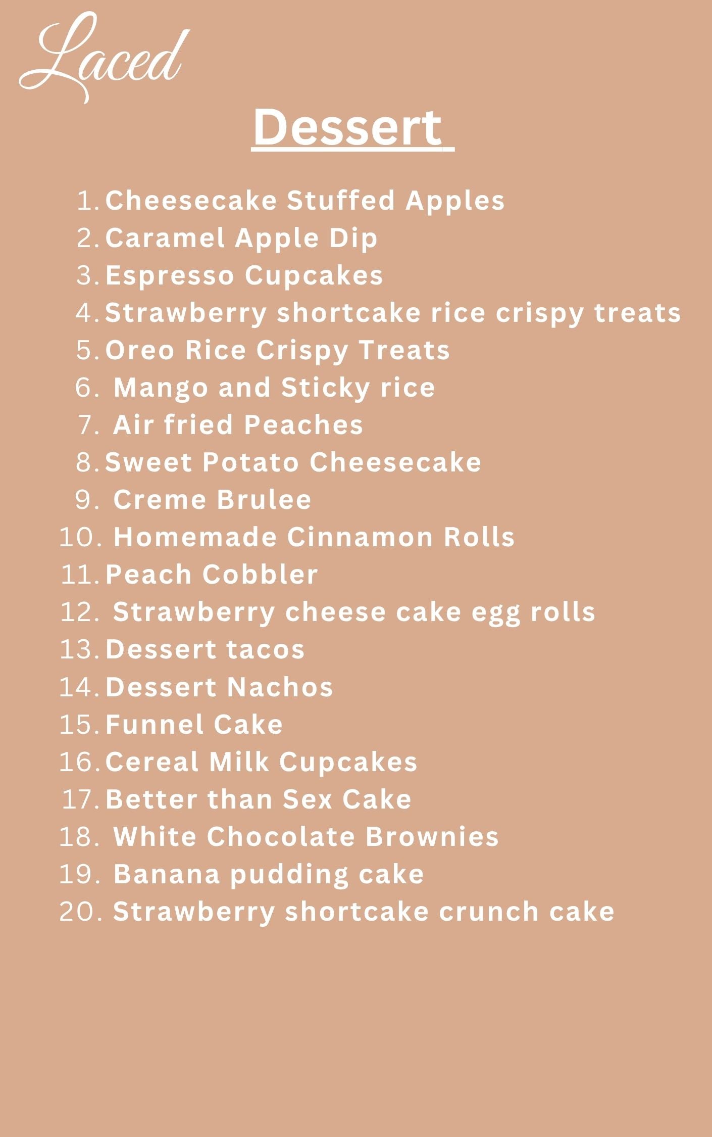 LACED  COOK BOOK - Digital Recipe Collection 200+ pages!