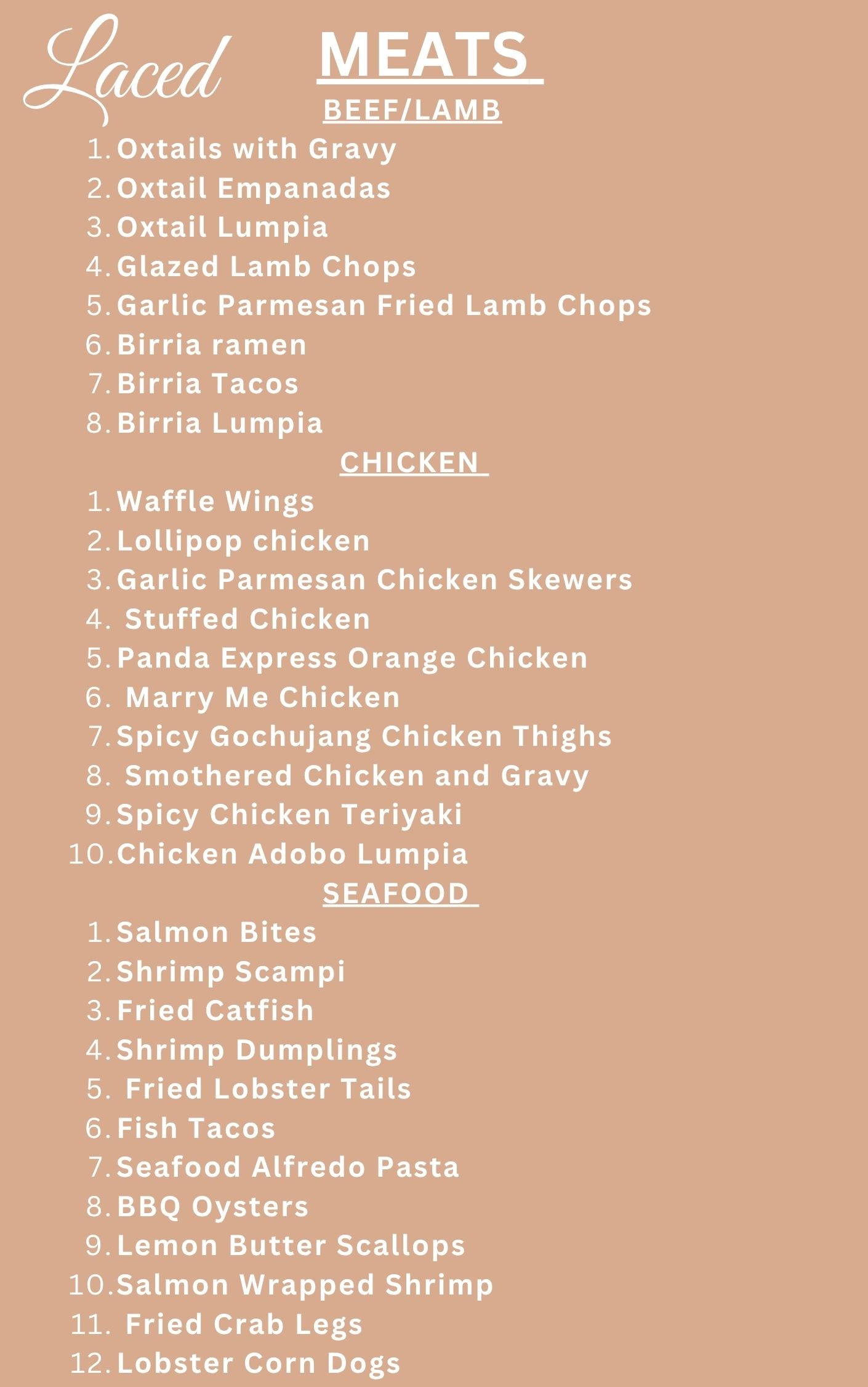 LACED  COOK BOOK - Digital Recipe Collection 200+ pages!